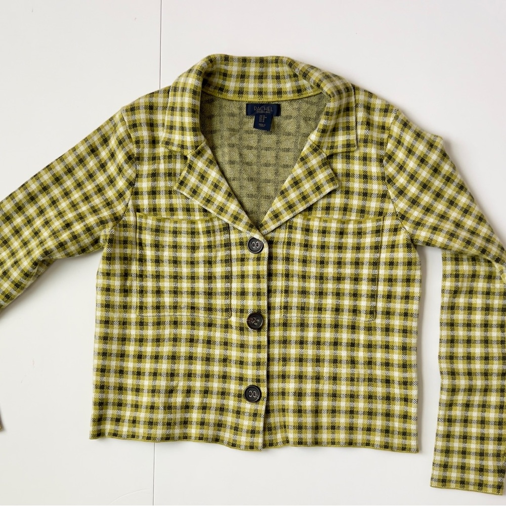 Rachel Roy Checkered Olive Blazer
